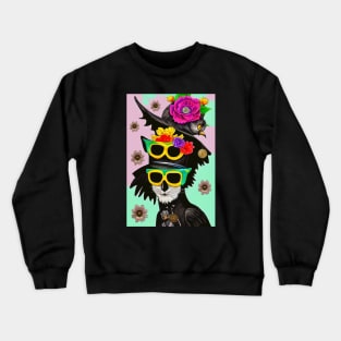 Byron! The Cool Steampunk Cat Crow Crewneck Sweatshirt